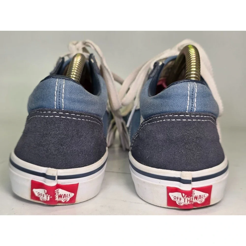 VANS Old Skool‎ Juniors Sneakers Size 6 Navy Blue White Skate Suede Canvas Shoes